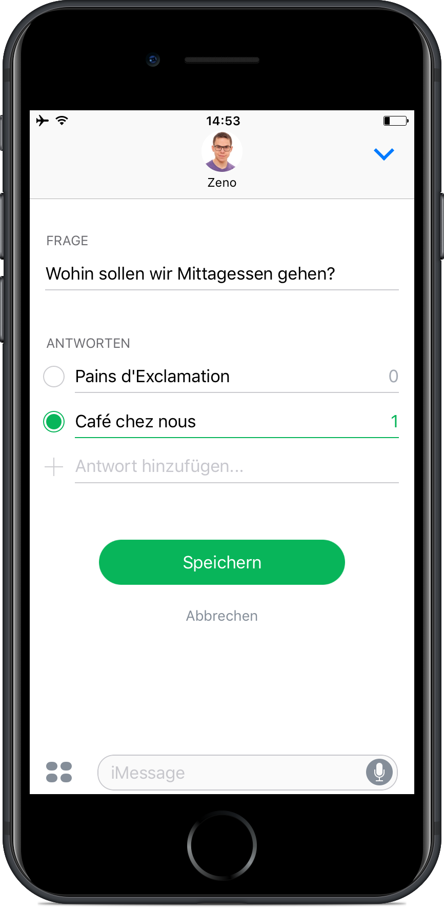Screenshot von Choose auf einem iPhone 7